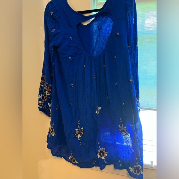 Free People cobalt blue dress with embroidery - Picture 2 of 4